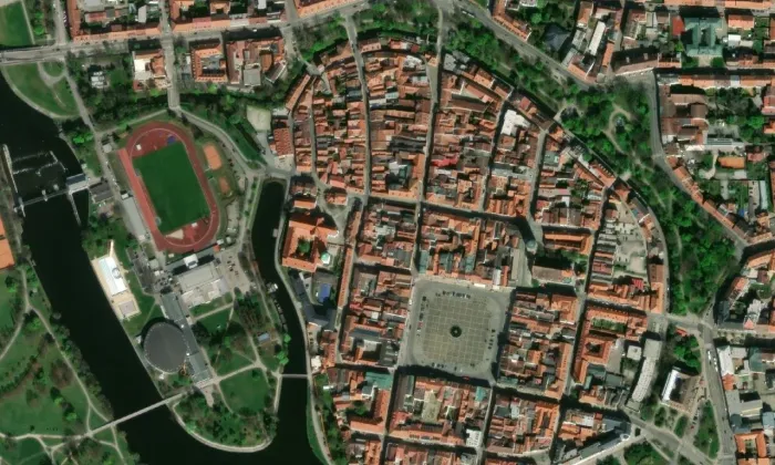 Piaristická – letecký pohled