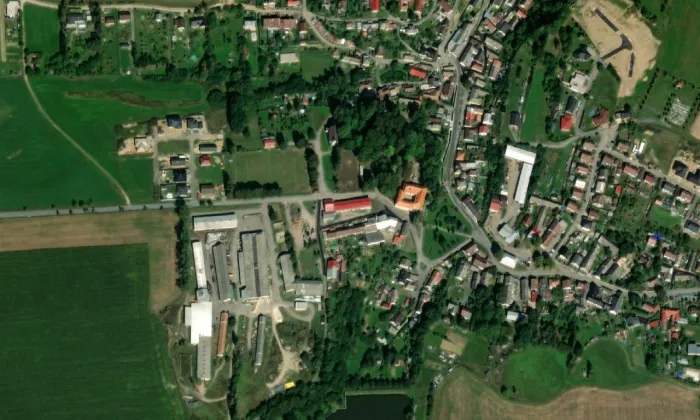 Puklice – letecký pohled
