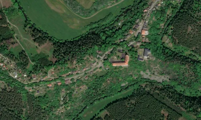 Rabštejn nad Střelou – letecký pohled