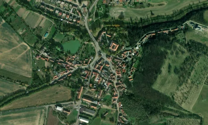 rotunda Nanebevzetí Panny Marie – letecký pohled