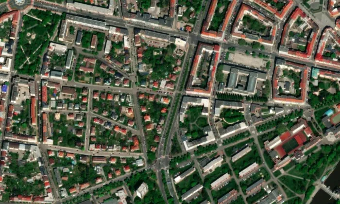 Sady Architekta Lisky – letecký pohled