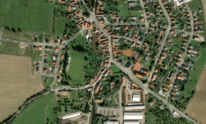 Sedlice – letecký pohled