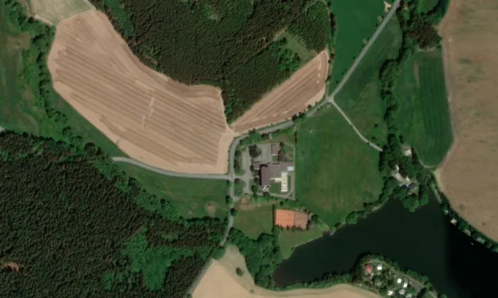 Skalský Dvůr – letecký pohled
