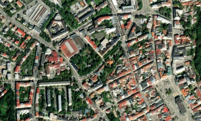 Smetanovy sady (Jihlava) – letecký pohled