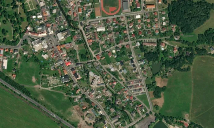starý zákupský most – letecký pohled