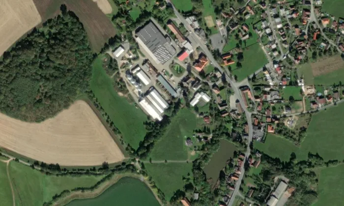 Starý zámek Chocenice – letecký pohled