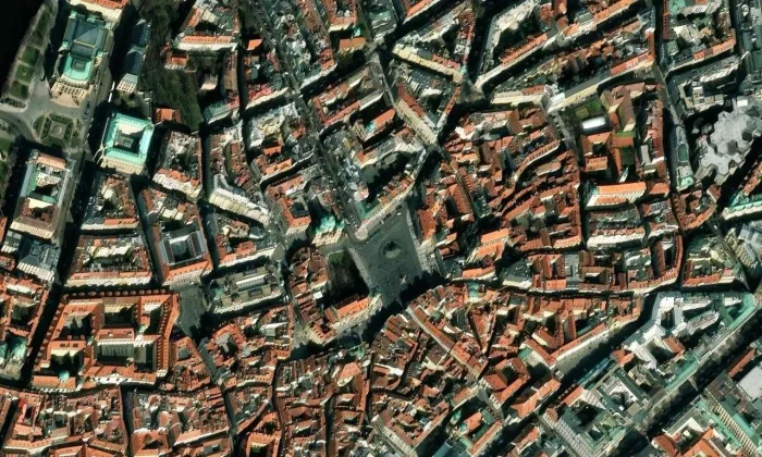 Staroměstské náměstí – letecký pohled