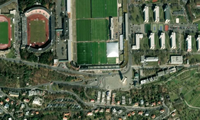 Strahovský tunel – letecký pohled