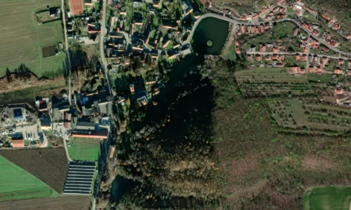 Suchomasty – letecký pohled