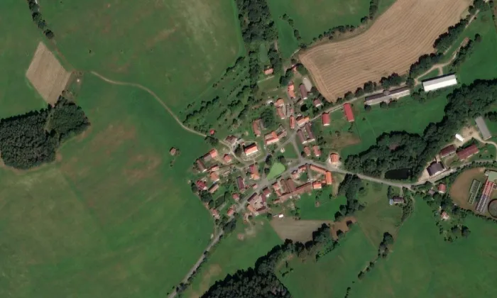 tvrz Martinice – letecký pohled