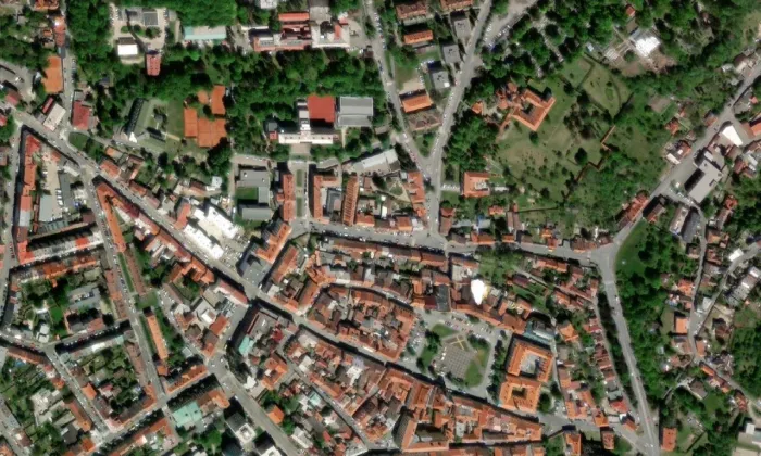 Velvarská brána – letecký pohled