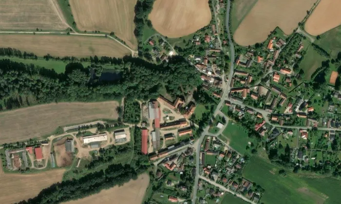 zámek Čeminy – letecký pohled