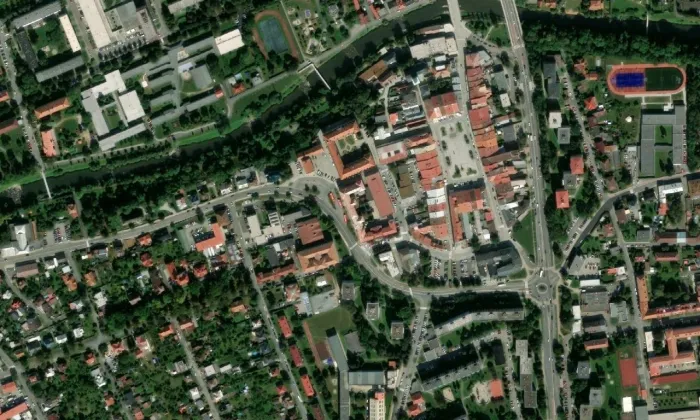 zámek Žerotínů Valašské Meziříčí – letecký pohled