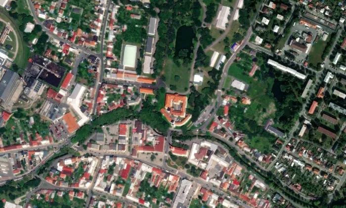 zámek Bystřice pod Hostýnem – letecký pohled