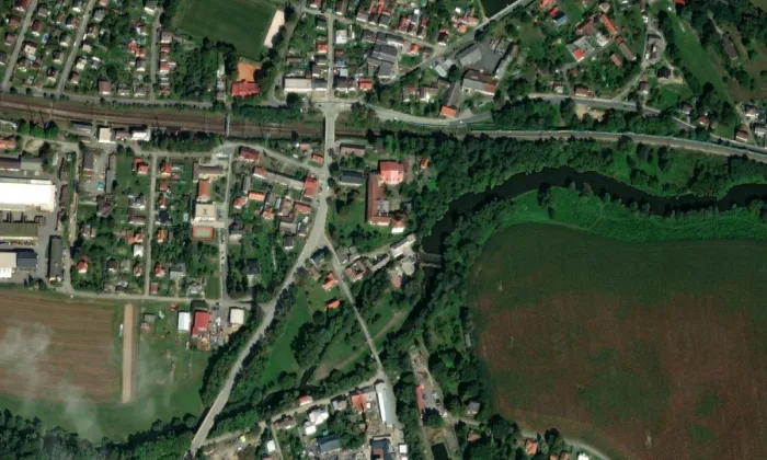 zámek Okrouhlice – letecký pohled