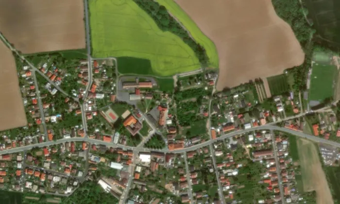 Zámek Suchdol – letecký pohled