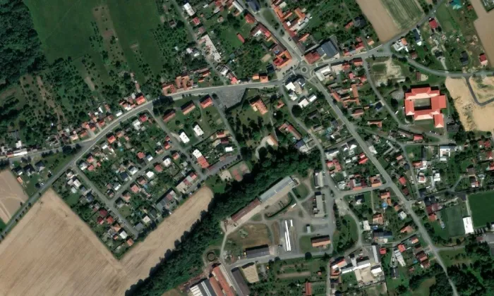 zámek Všechovice – letecký pohled