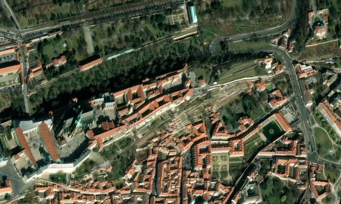 Zahrada Na Valech – letecký pohled