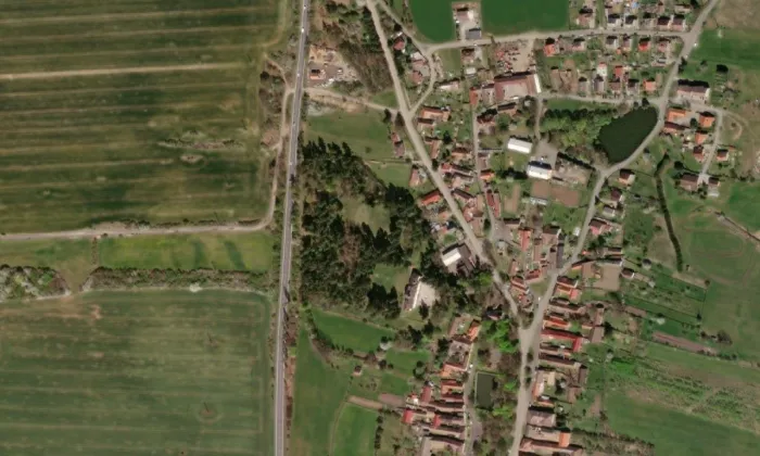 Zalužany – letecký pohled