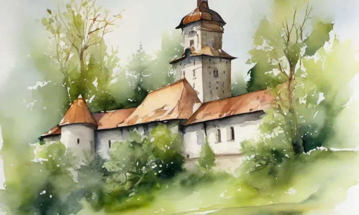 Althanský palác – akvarel