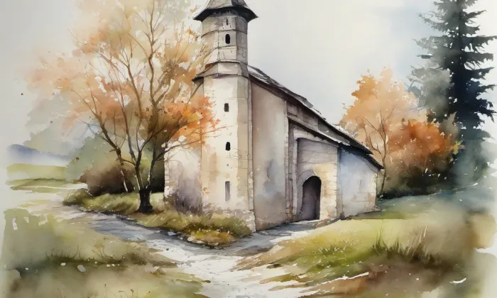 Apolinářská – akvarel