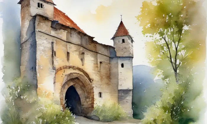 Bílá věž – akvarel
