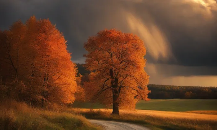 Boží muka a smírčí kříž – autumn