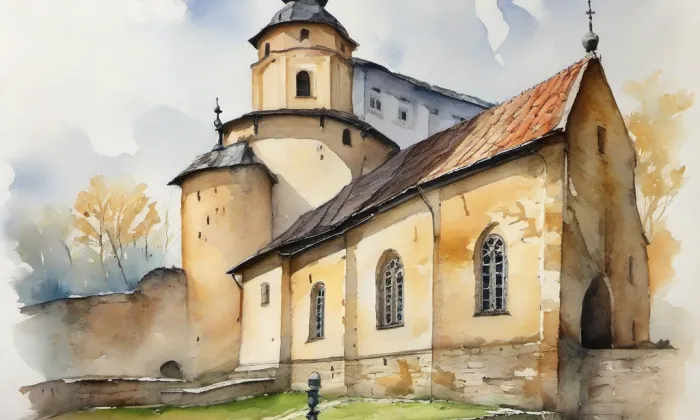 Borotín – akvarel