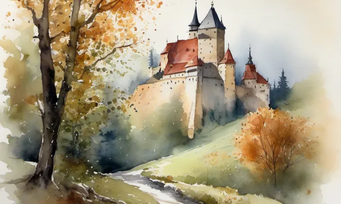 Boskovštejn – akvarel
