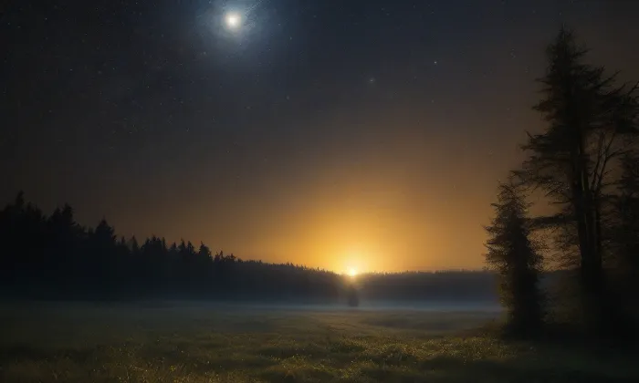 evangelický kostel v Hrubé Vrbce – noc
