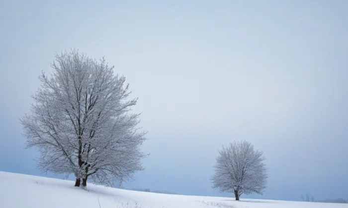 evangelický kostel v Hrubé Vrbce – winter