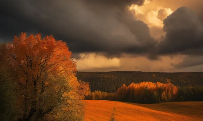 evangelický kostel v Huslenkách – autumn