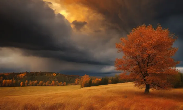 evangelický kostel v Mělnickém Vtelně – autumn
