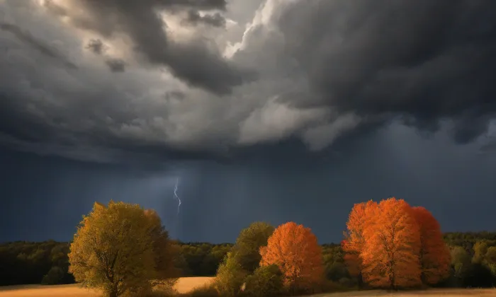 kaple Bolestné Panny Marie a studniční stavení – autumn