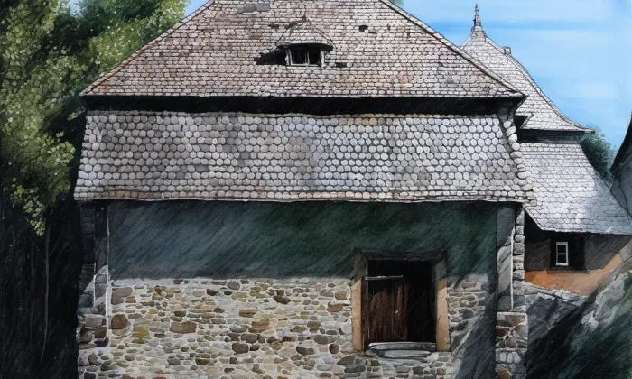 kaple Jména Panny Marie (Jílové) – akvarel