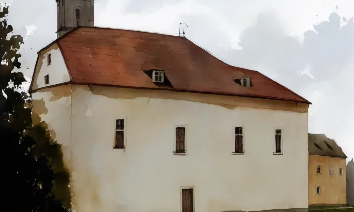 kaple Narození svatého Jana Křtitele (Výrava) – akvarel