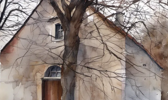 kaple Nejsvětější Trojice (Chábory) – akvarel