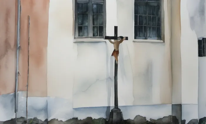 kaple Panny Marie Sněžné v Děčíně – akvarel