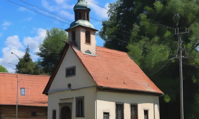 kaple svaté Alžběty Durynské v Dolních Křečanech – akvarel