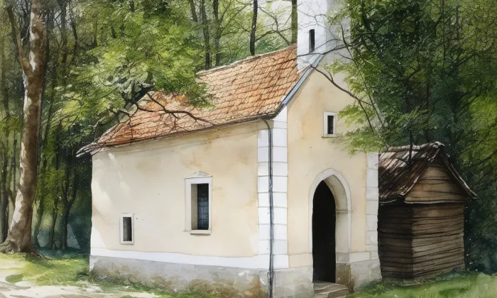 Kaple svaté Rozálie (Chlumec) – akvarel