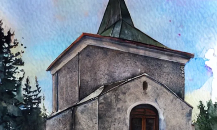 Kaple svatého Jana Nepomuckého (Stáj) – akvarel