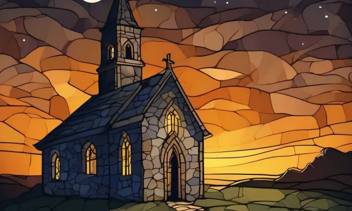 kaple svatého Kříže (Markvartice) – noc