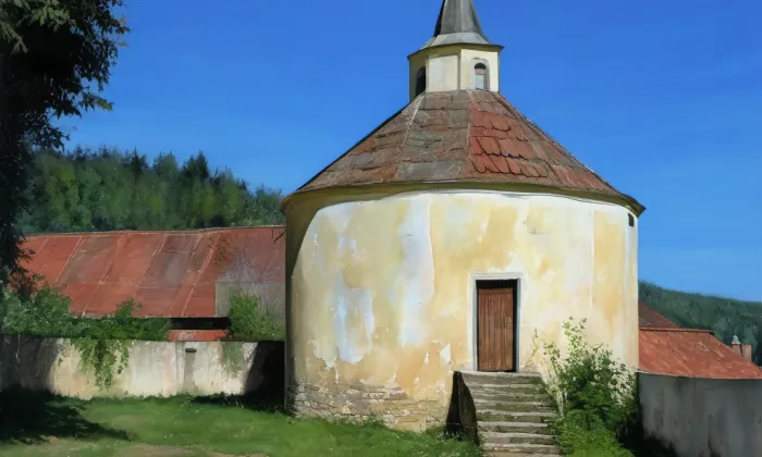 Kaple svatého Ondřeje ve Vranově nad Dyjí – akvarel