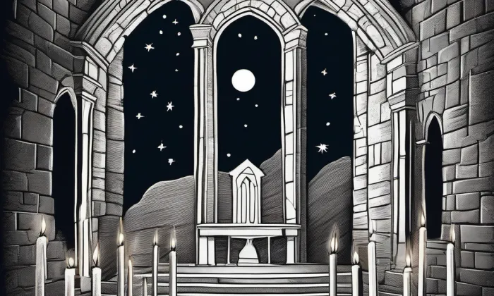 kaple svatého Petra a Pavla (Bílý Kámen) – noc