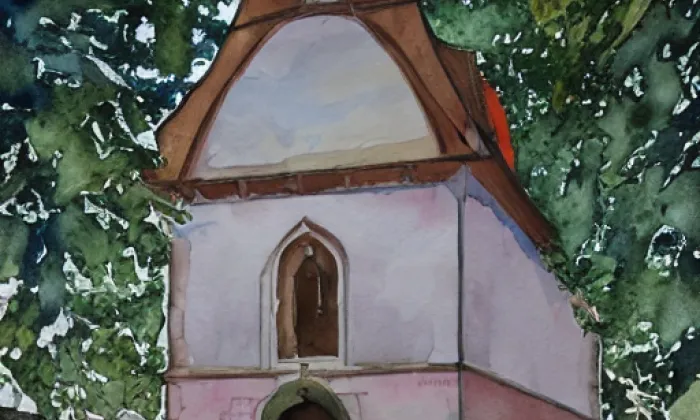 kaplička svaté Kateřiny – akvarel