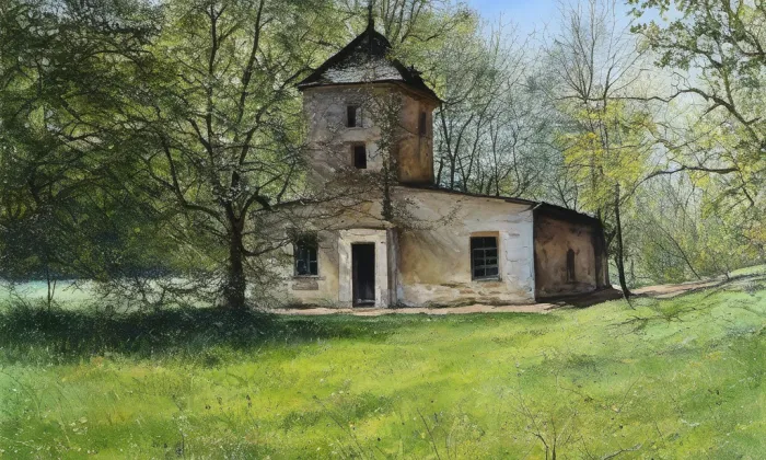 Karlachovy sady – akvarel