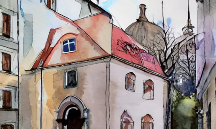 Klášter bosých karmelitek (Praha 1) – akvarel