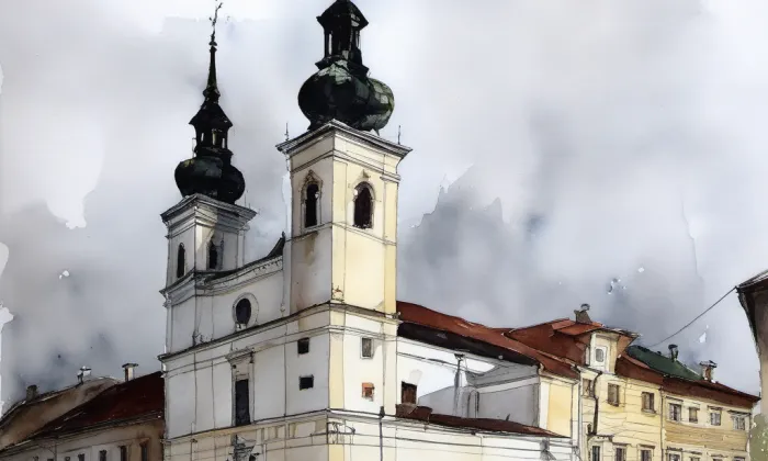 klášter milosrdných bratří (Valtice) – akvarel