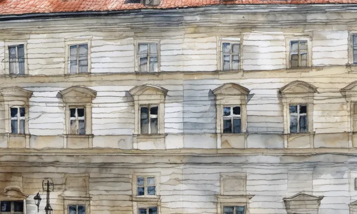 Klášter voršilek v Praze – akvarel