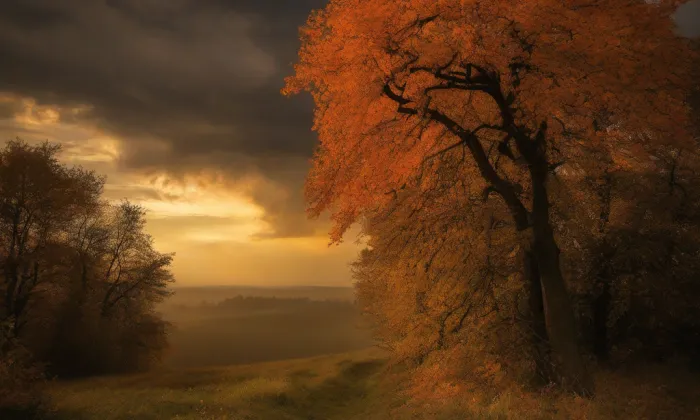 kostel Archanděla Michaela (Křemže) – autumn